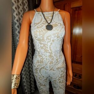Bella And Bloom Boutique Elegant White Lace Jumpsuit